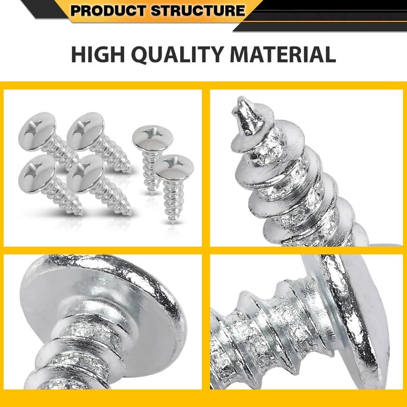 cnnell License Plate Screws #14 x 3/4 Inch Phillips Pan Head Self Tapping - American (100 Per Pack) - Image 5